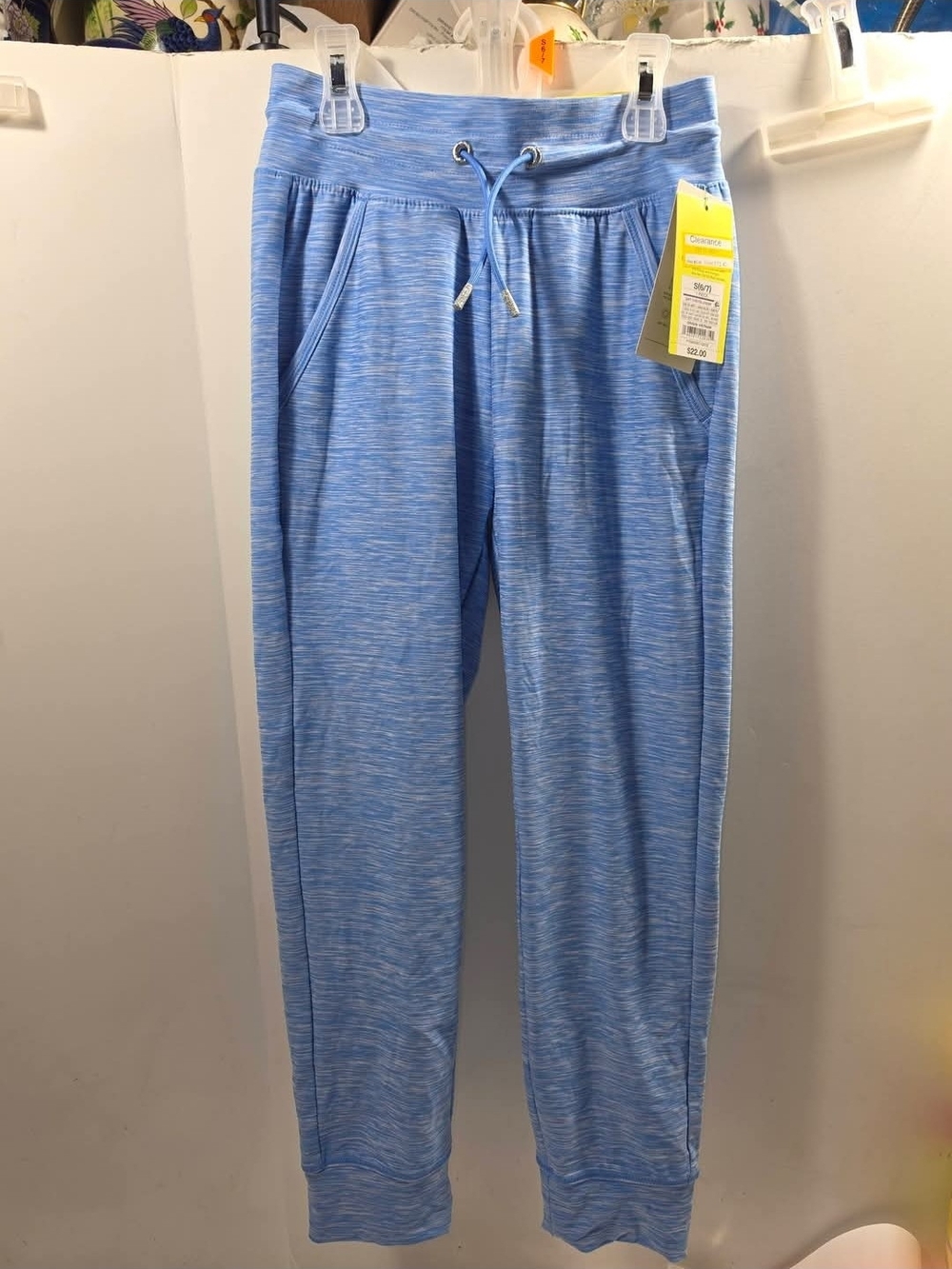 Girl's Light Blue Jogger Pants with Drawstring Waist